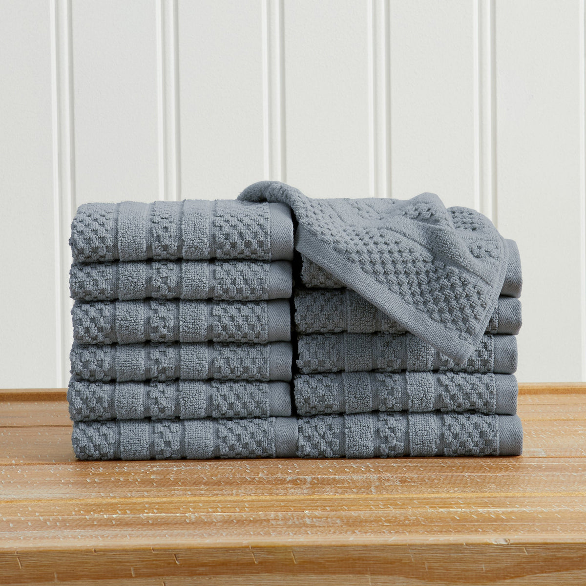 100% Cotton Checkered Jacquard Bath Towel Set – Giuliana Collection – view 99