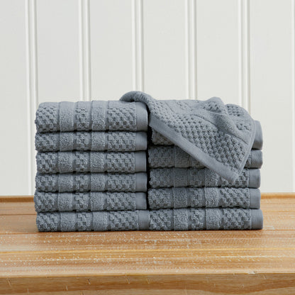 100% Cotton Checkered Jacquard Bath Towel Set – Giuliana Collection – view 99