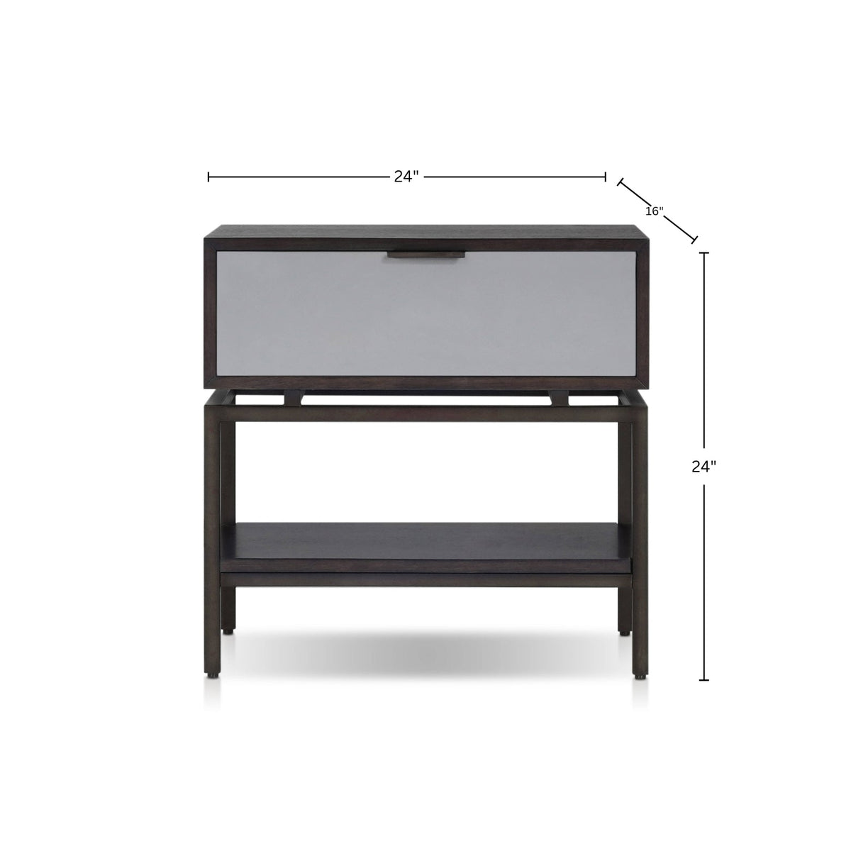 Wilmar Espresso Nightstand with Soft-Close Drawer and Fixed Shelf – view 7