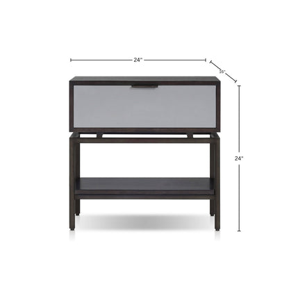 Wilmar Espresso Nightstand with Soft-Close Drawer and Fixed Shelf – view 7
