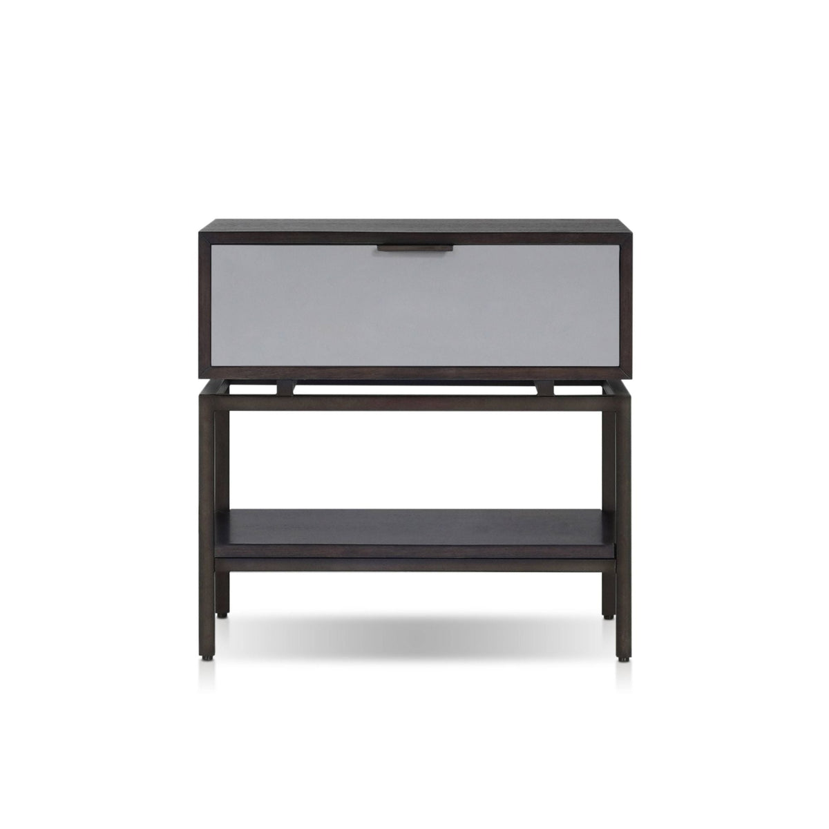 Wilmar Espresso Nightstand with Soft-Close Drawer and Fixed Shelf – view 3