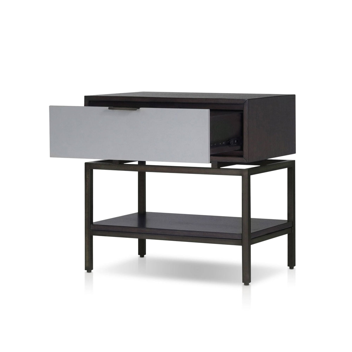 Wilmar Espresso Nightstand with Soft-Close Drawer and Fixed Shelf – view 5