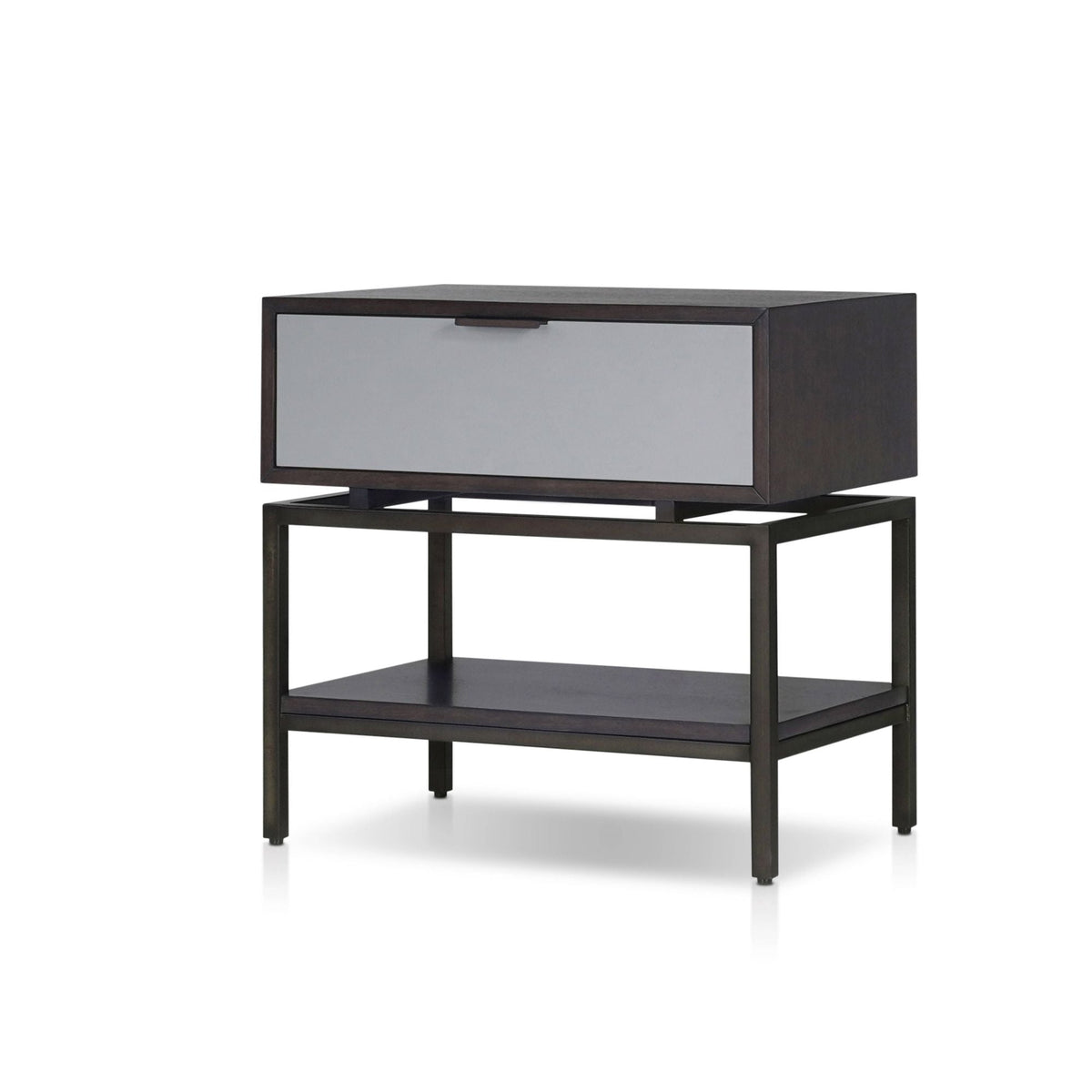 Wilmar Espresso Nightstand with Soft-Close Drawer and Fixed Shelf – view 4