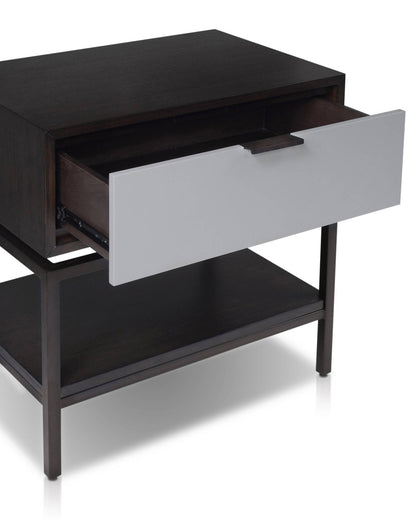 Wilmar Espresso Nightstand with Soft-Close Drawer and Fixed Shelf – view 6