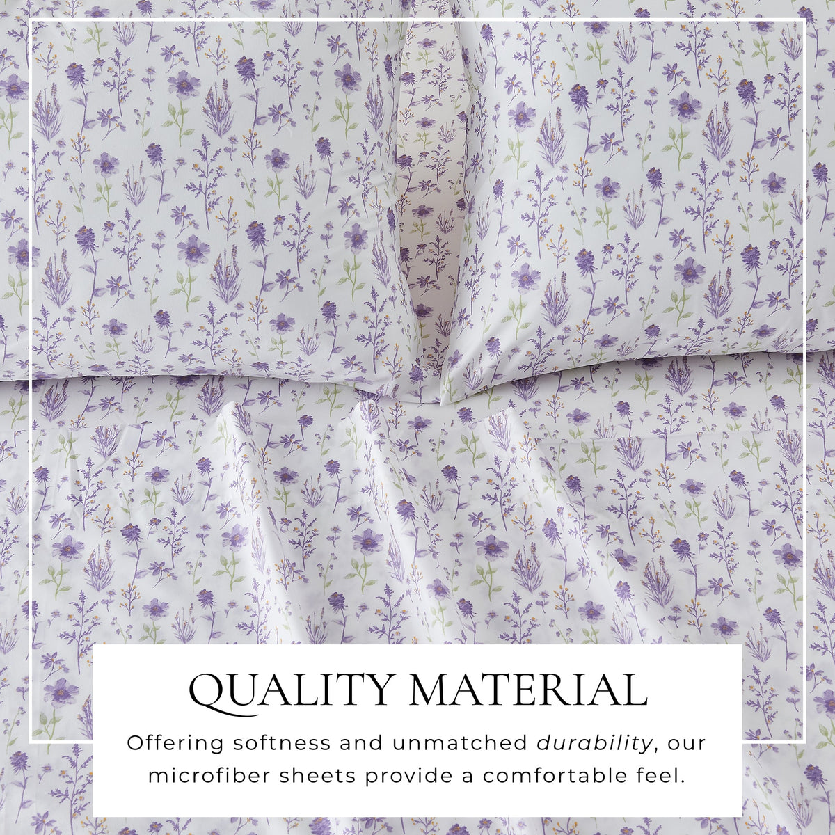 Watercolor Floral Microfiber Sheet Set – Delia Collection – view 2