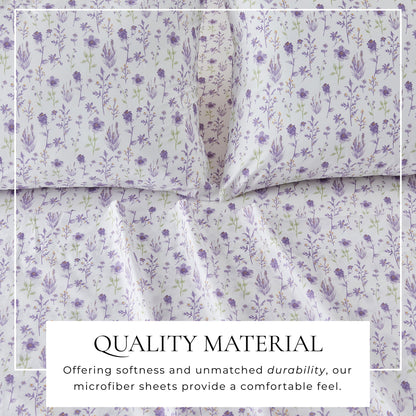 Watercolor Floral Microfiber Sheet Set – Delia Collection – view 2