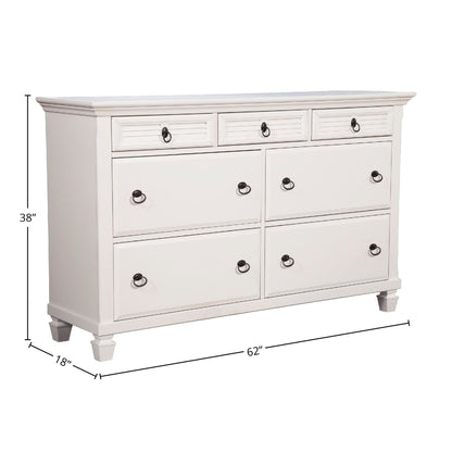 Winchester 7-Drawer Dresser in White Pine Wood – view 8