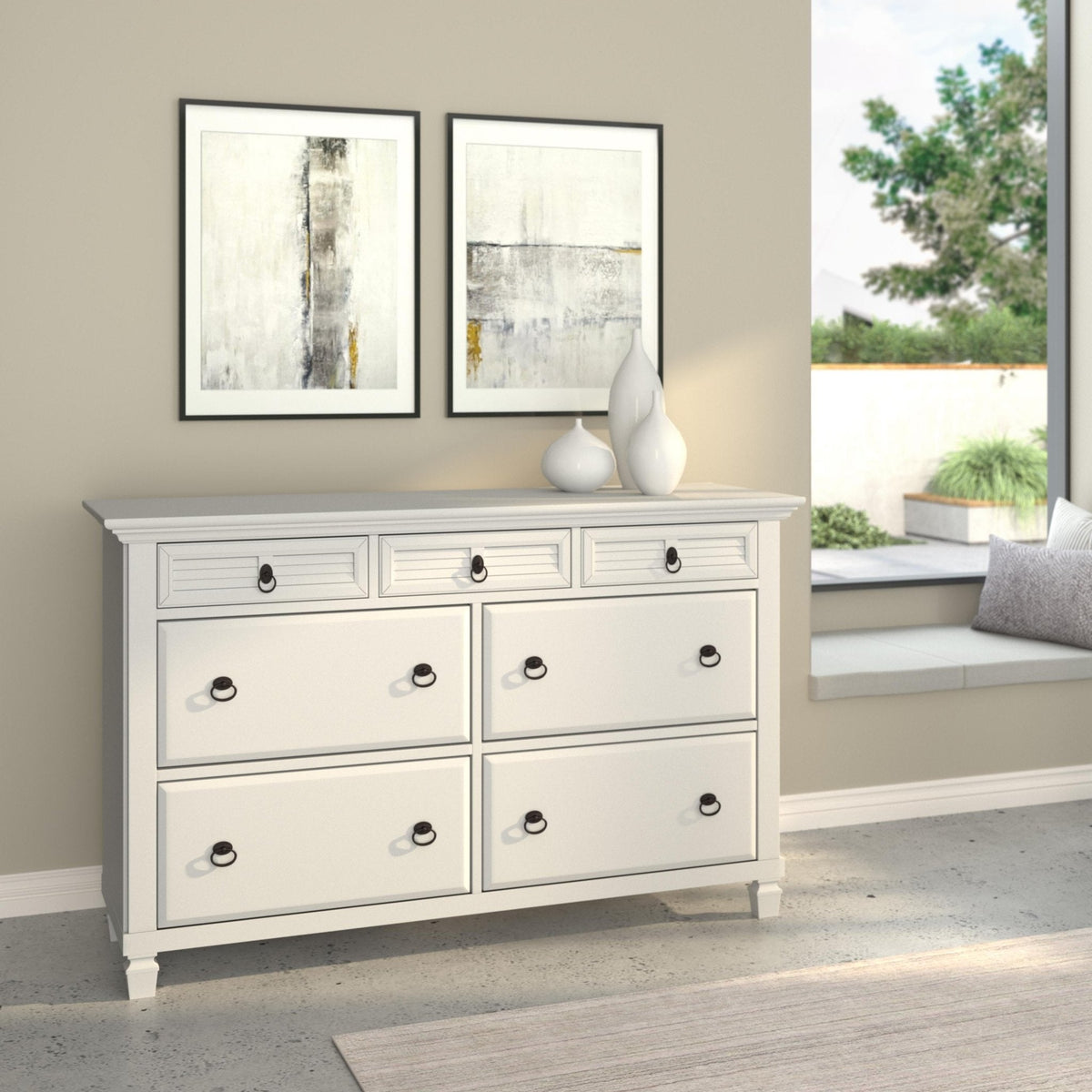 Winchester 7-Drawer Dresser in White Pine Wood – view 2