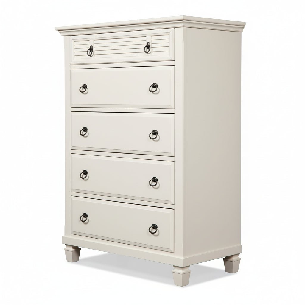 Winchester 5-Drawer Chest in White Pine Wood Solids – view 4