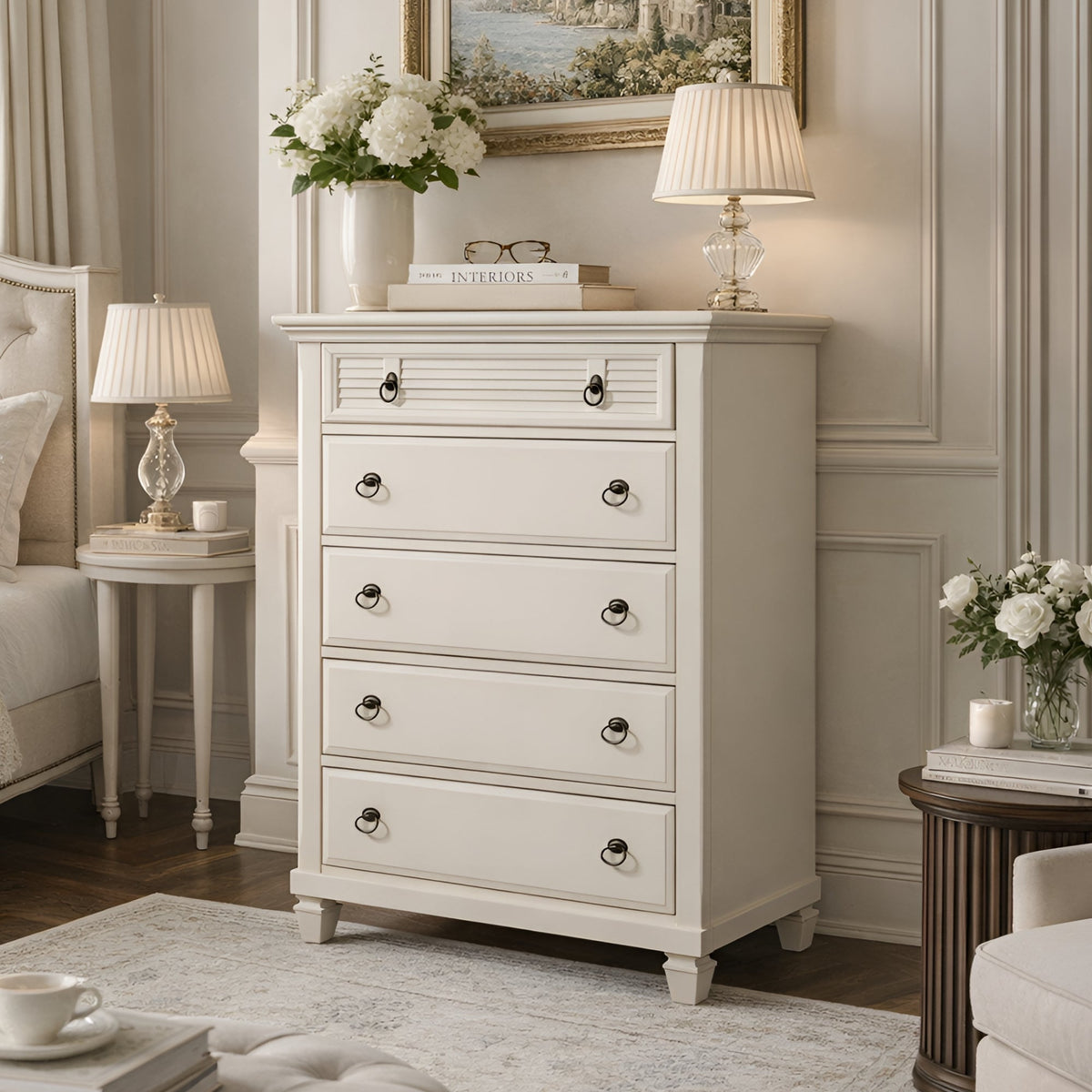 White Pine Wood Winchester Chest | 5-Drawer Dresser