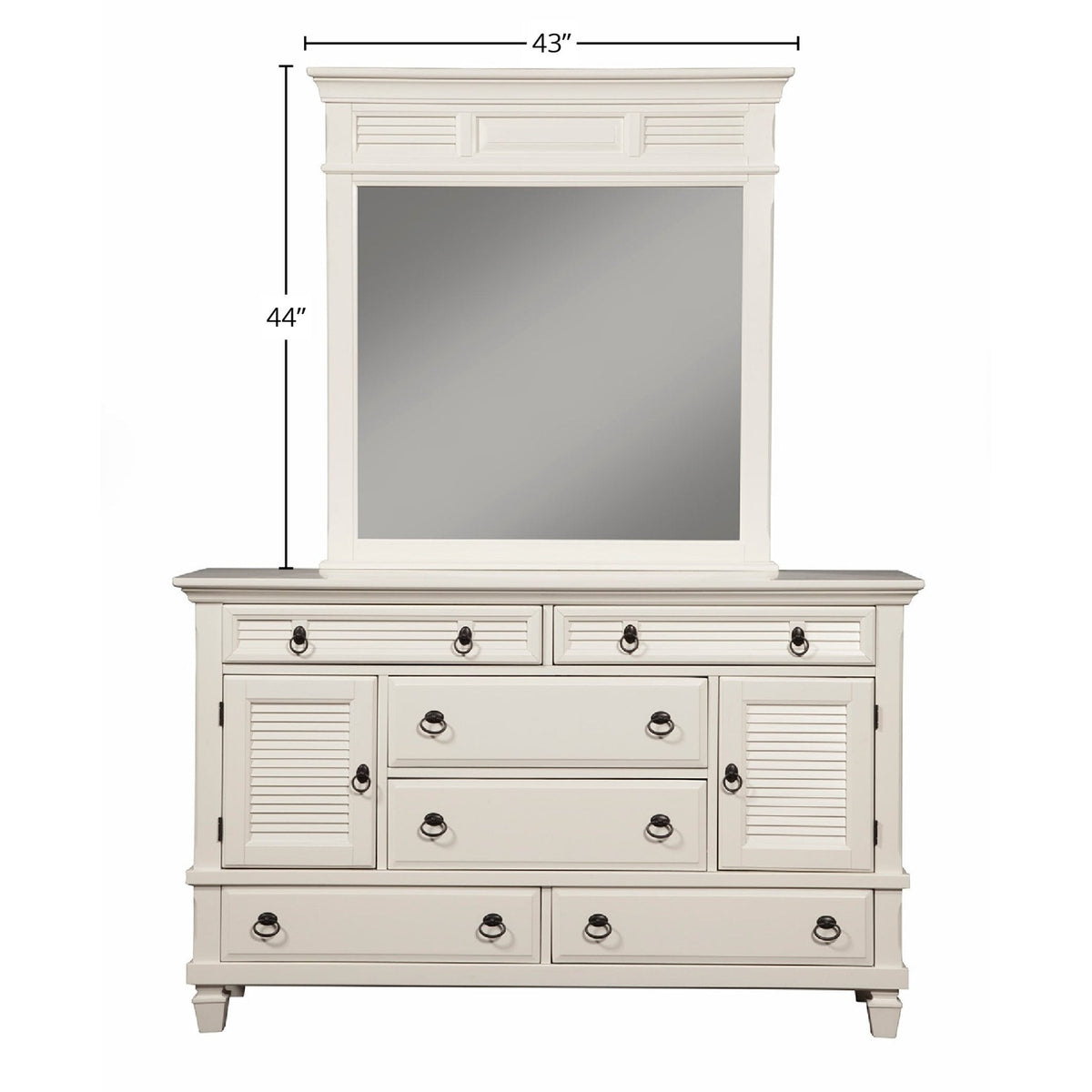 Winchester White Pine Wood Dresser Mirror with Straight Lines – view 4