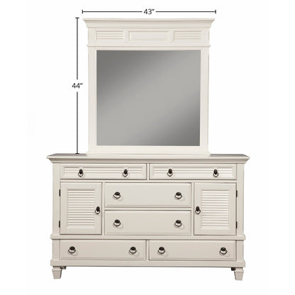Winchester White Pine Wood Dresser Mirror with Straight Lines – view 4