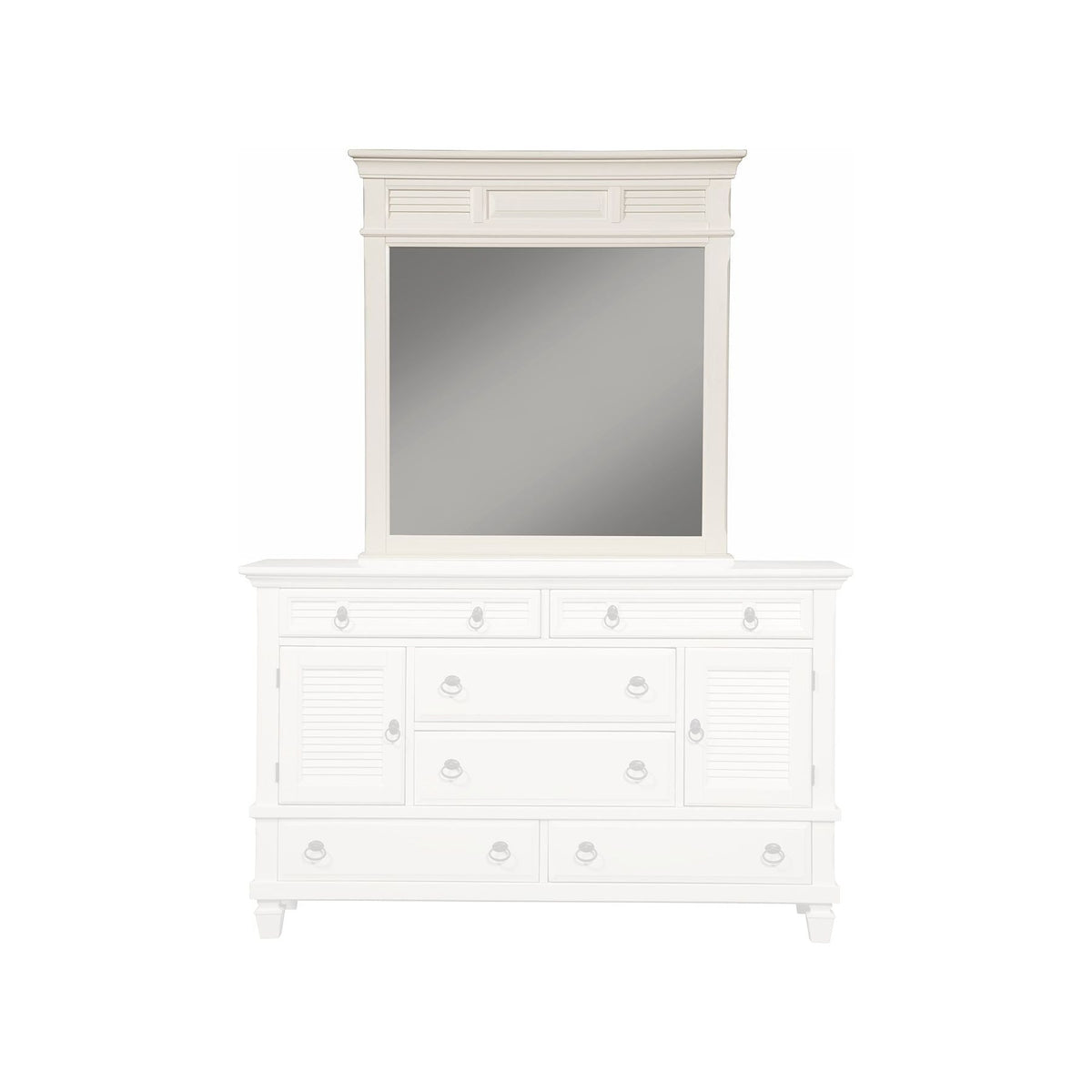 White Pine Wood Dresser Mirror: Winchester Collection