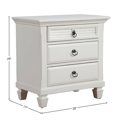 Winchester White Pine 3-Drawer Nightstand with Ring Handles – view 9