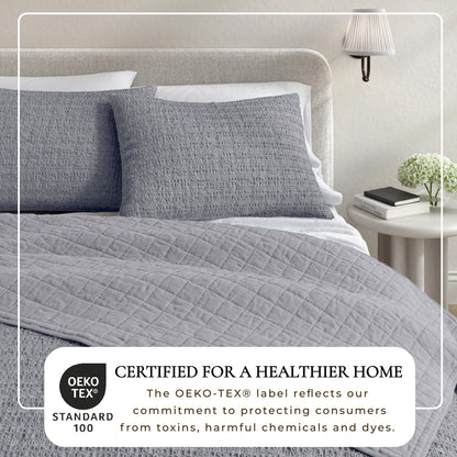 Garment-Washed Cotton Waffle Weave Quilt Set – Genevieve Collection – view 38