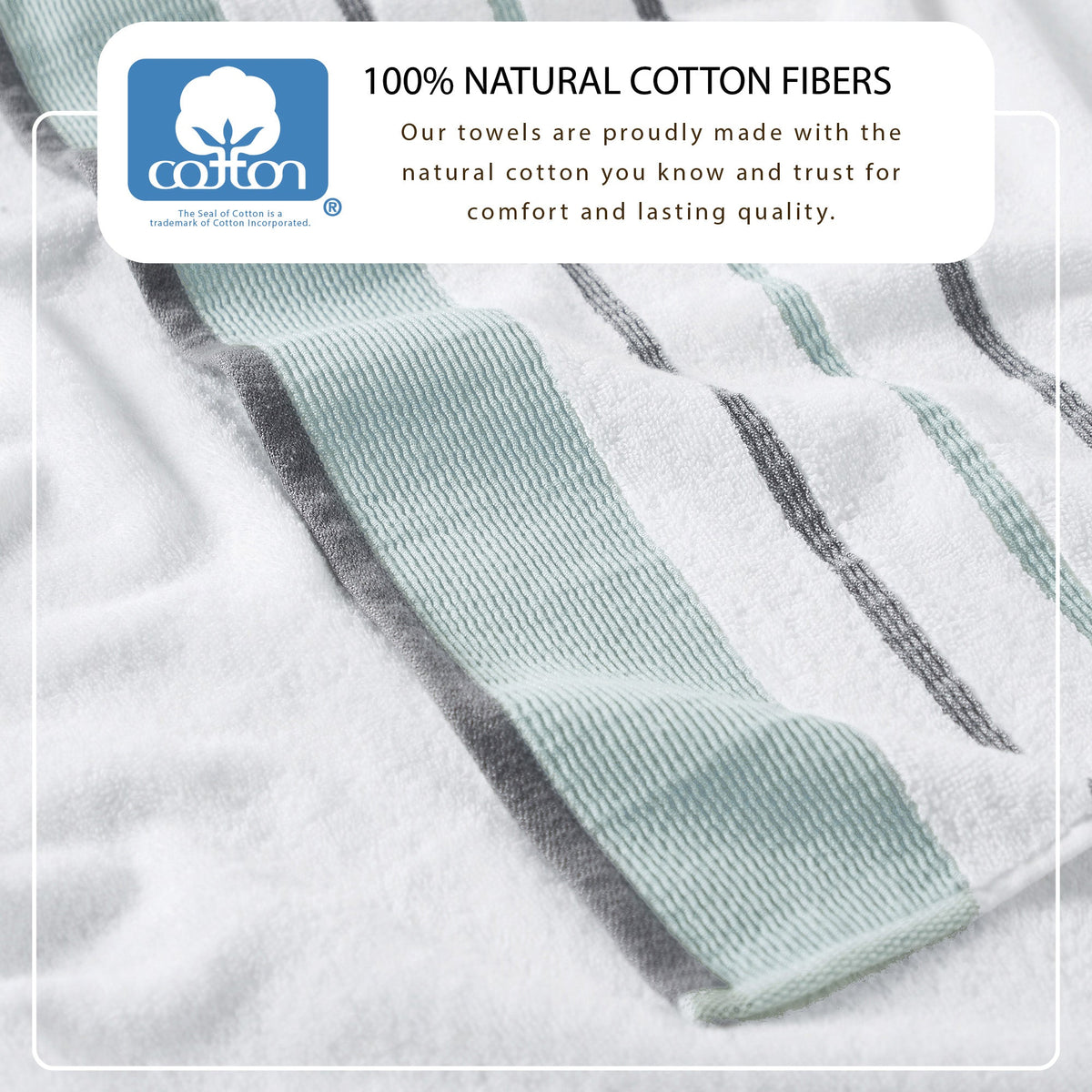 Decorative Cotton Stripe Bath Towel Set – Noelle Collection – view 42