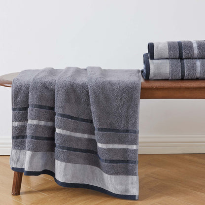 Decorative Cotton Stripe Bath Towel Set – Noelle Collection – view 116