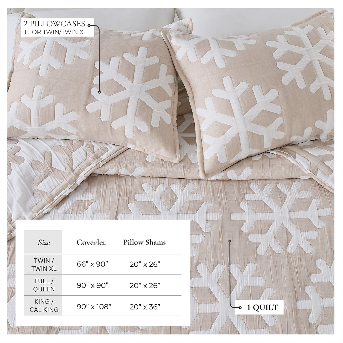 Reversible Matelassé Snowflake Quilt Set – Nino Collection – view 24