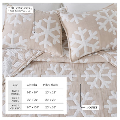 Reversible Matelassé Snowflake Quilt Set – Nino Collection – view 24
