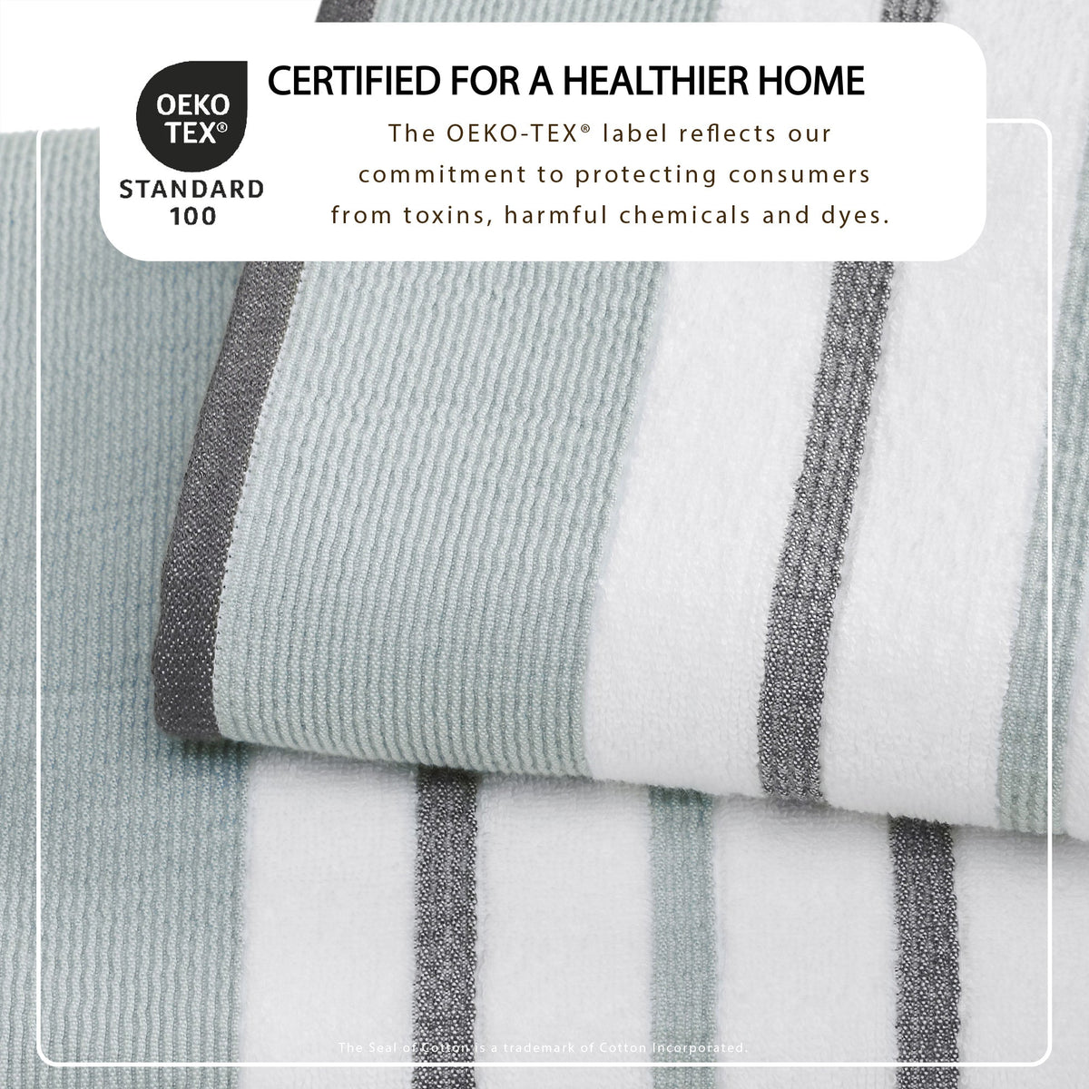 Decorative Cotton Stripe Bath Towel Set – Noelle Collection – view 41