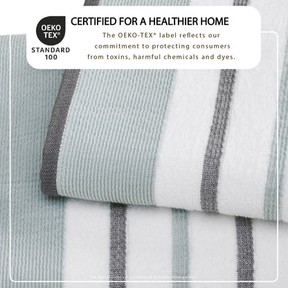 Decorative Cotton Stripe Bath Towel Set – Noelle Collection – view 41