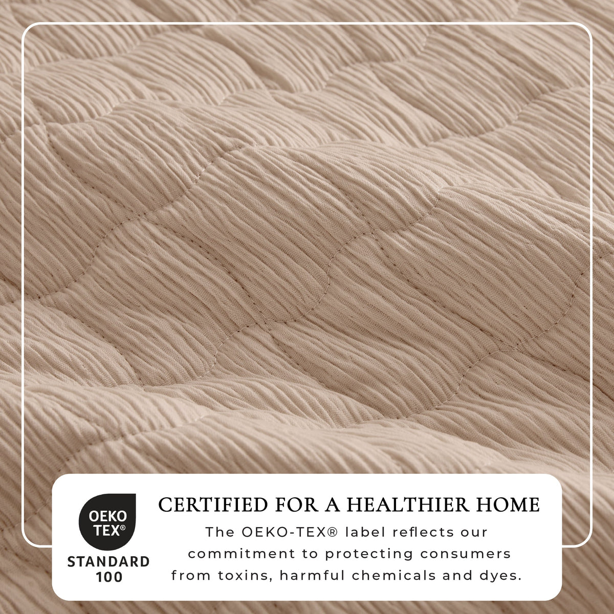 Gauze-Like Wave Stitch Quilt Set with Shams in White or Bone – view 9