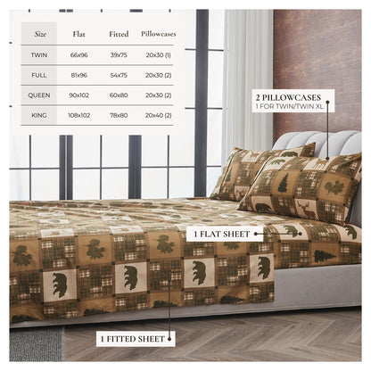 Lodge Print Microfiber Sheet Set – Mountain Ridge Collection – view 31