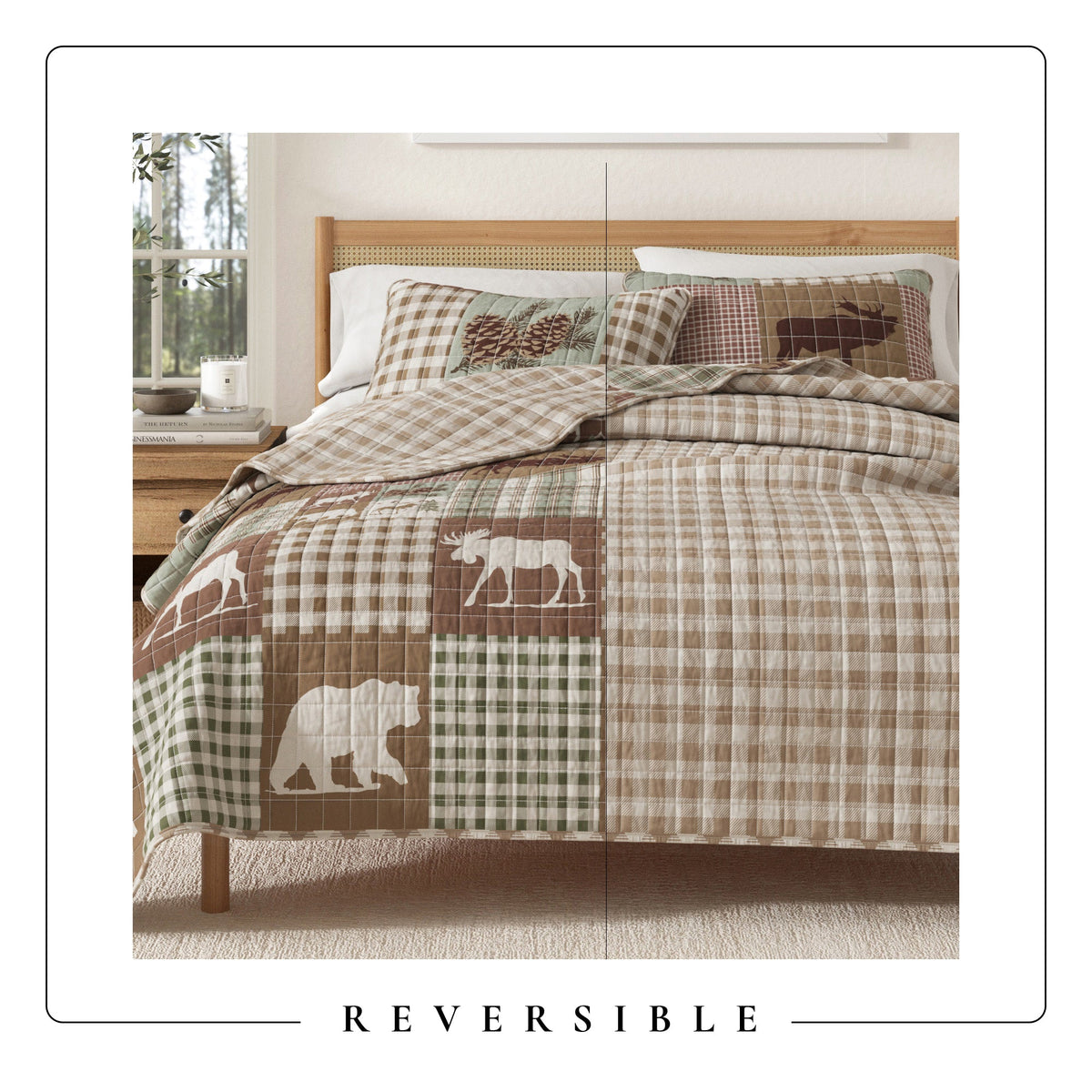 Rustic Woodland Landscape Reversible Quilt Set – Matthew Collection – view 5