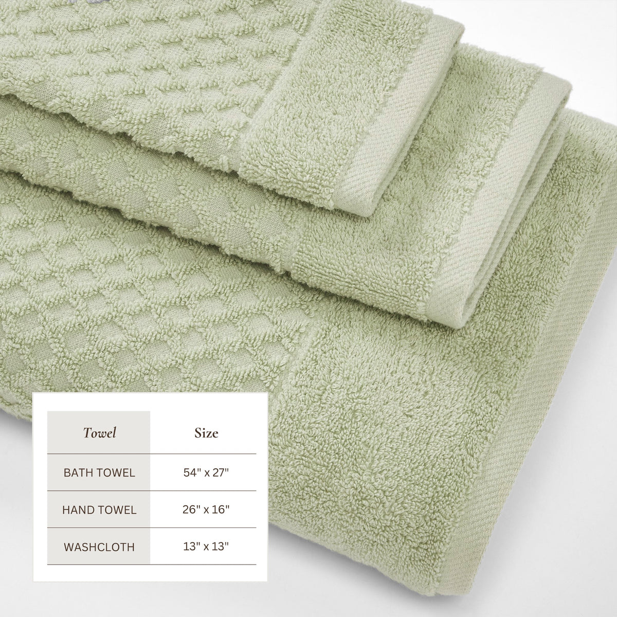 Cotton Diamond Waffle Weave Bath Towel Set – Grayson Collection – view 58