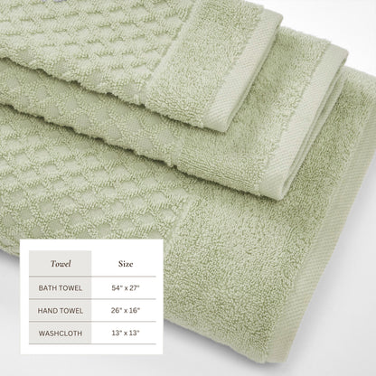Cotton Diamond Waffle Weave Bath Towel Set – Grayson Collection – view 58
