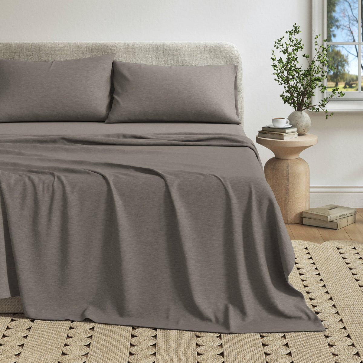 Heathered Jersey Knit Sheet Set – Carmen Collection – view 29