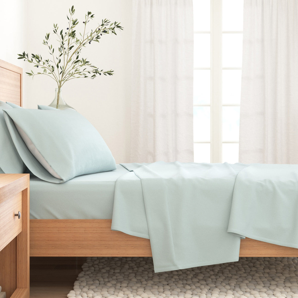 Solid Cotton Flannel Sheet Set – Nordic Collection – view 22