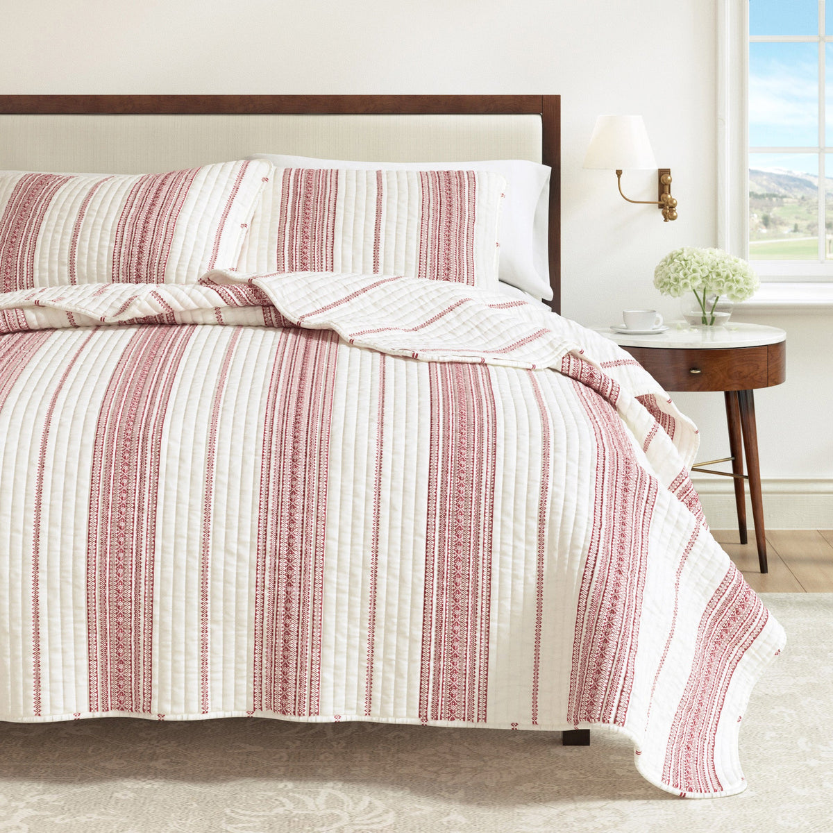 Classic Farmhouse Stripe Reversible Quilt Set – Wesley Collection – view 18