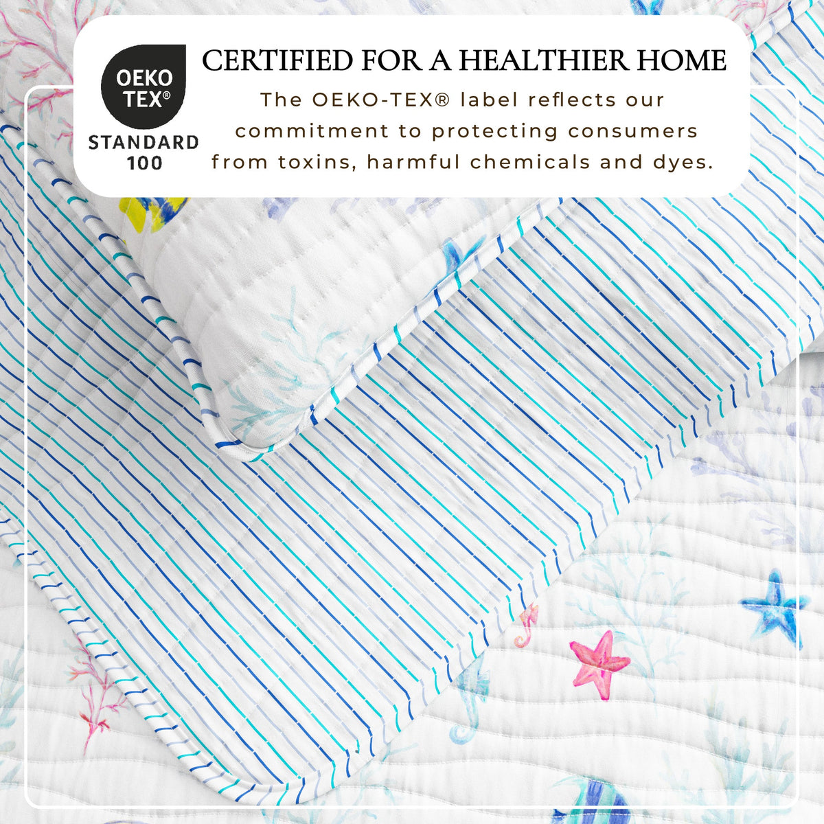 Colorful Coastal Seascape Reversible Quilt Set – Ryanne Collection – view 2