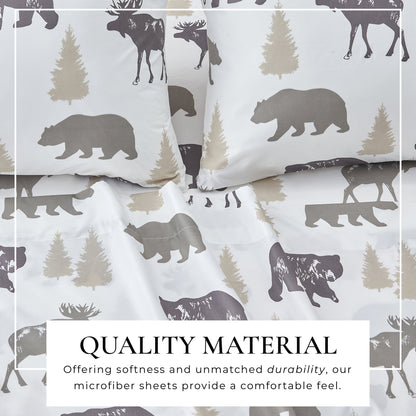 Lodge Print Microfiber Sheet Set – Mountain Ridge Collection – view 2