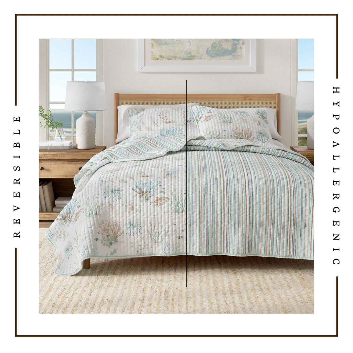 Aqua Grove Watercolor Cotton Quilt Set – Santa Barbara Collection – view 3