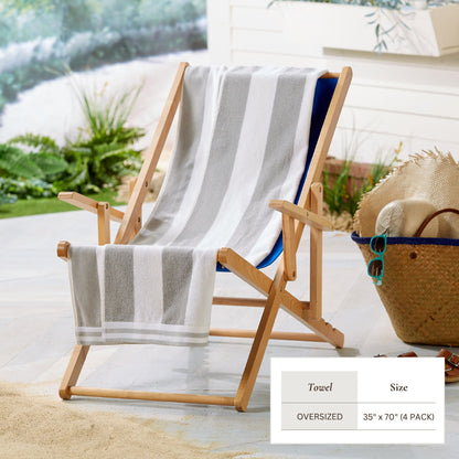 Pastel Striped Cabana Beach Towel – Edgartown Collection – view 29
