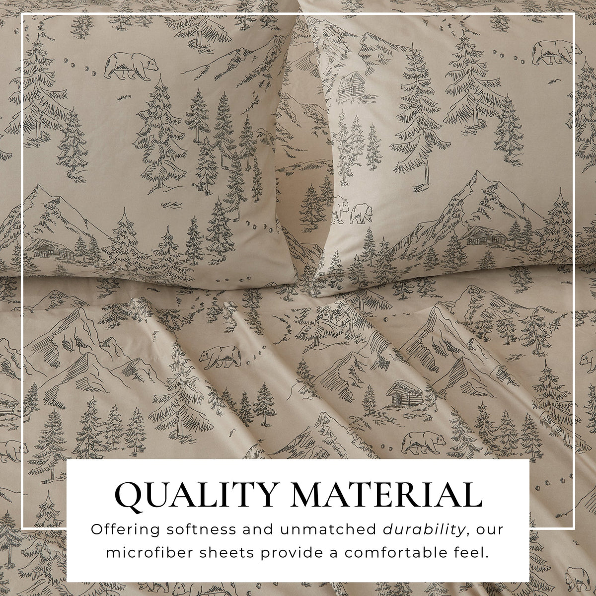 Lodge Print Microfiber Sheet Set – Mountain Ridge Collection – view 42