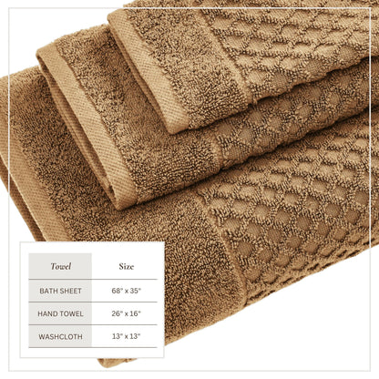 Cotton Diamond Waffle Weave Bath Towel Set – Grayson Collection – view 228