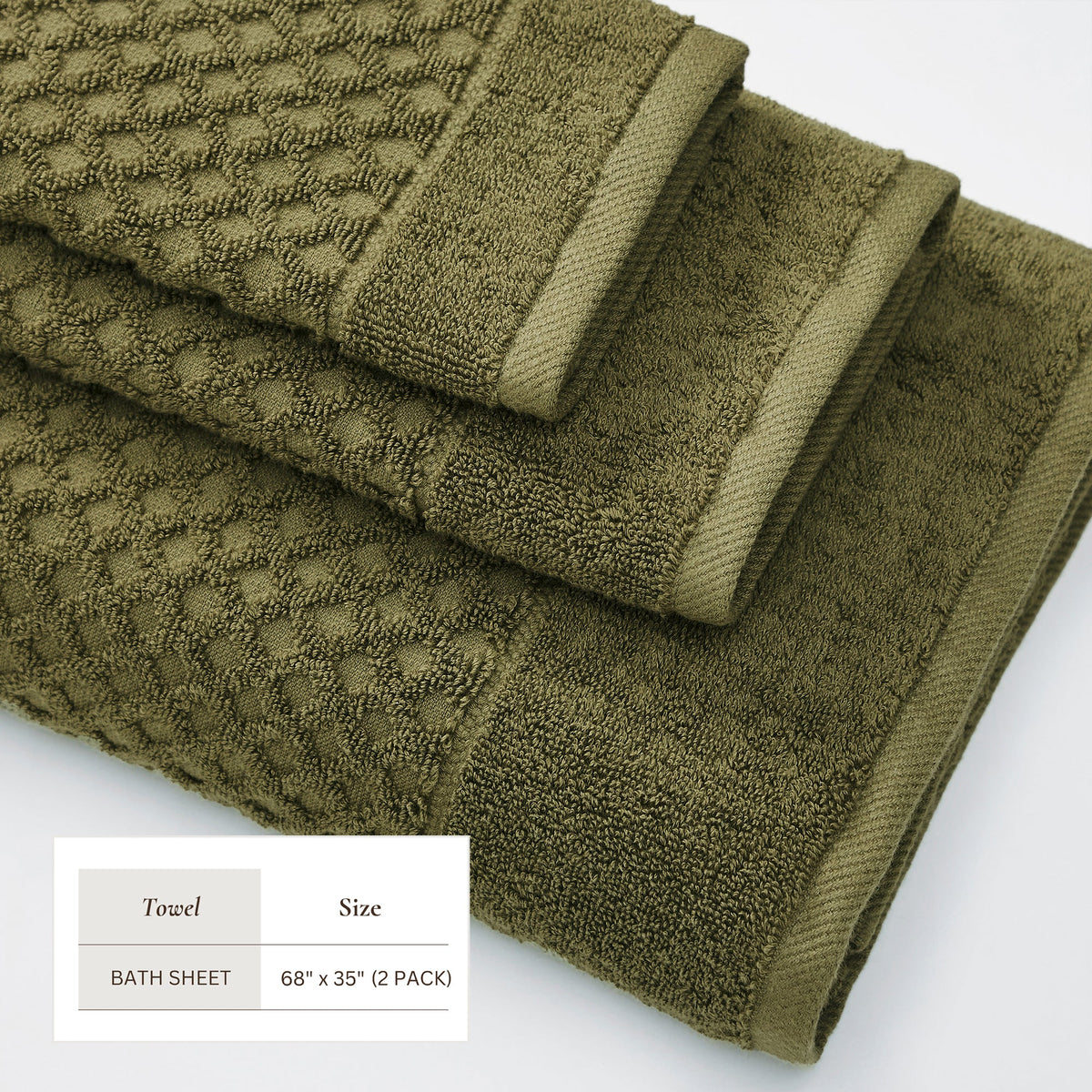 Cotton Diamond Waffle Weave Bath Towel Set – Grayson Collection – view 85