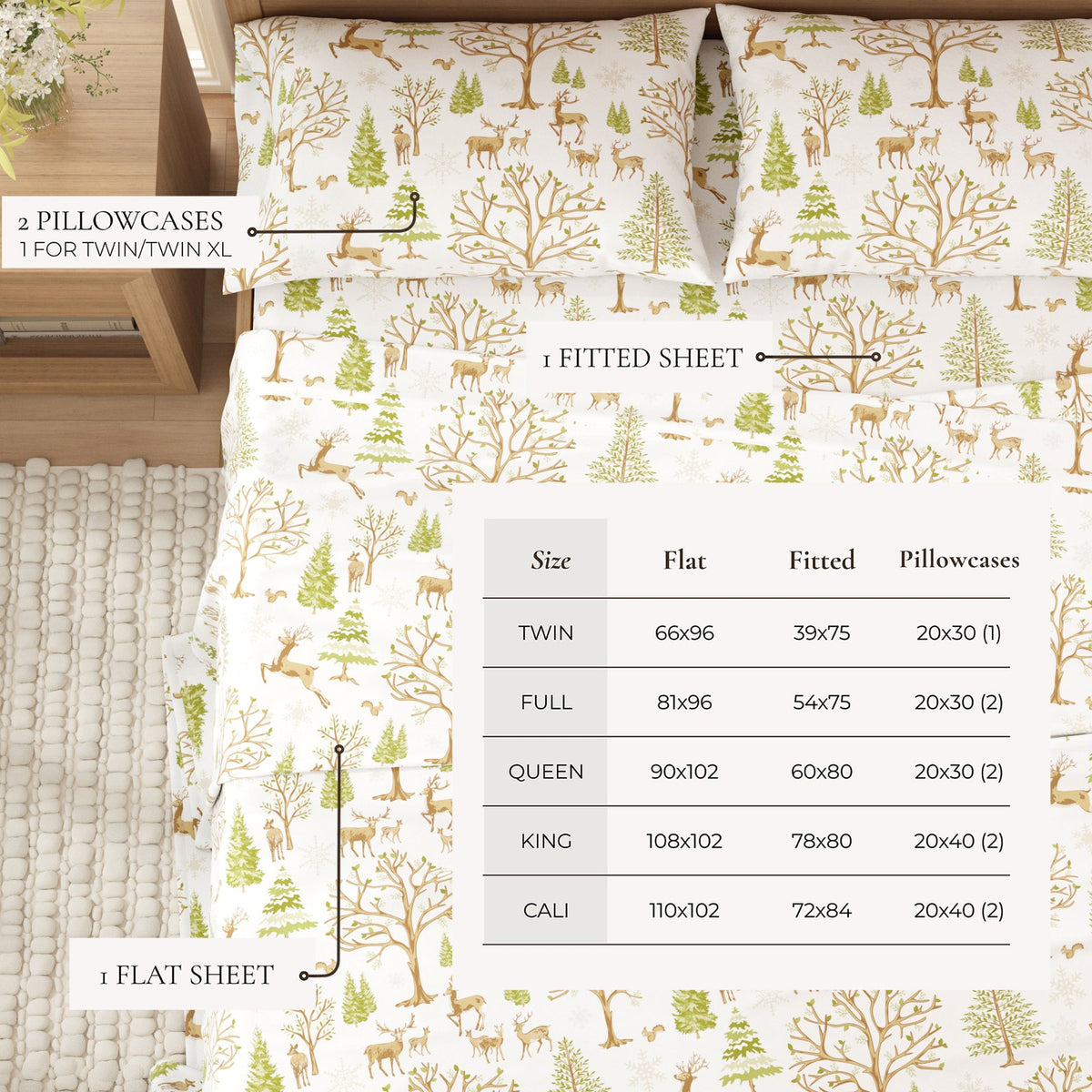 Turkish Cotton Flannel Sheet Set – Lakeview Collection – view 16