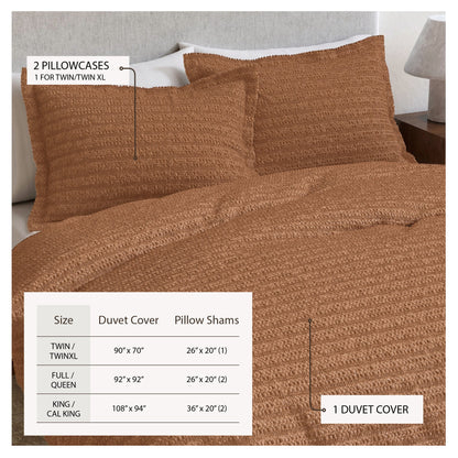 Cotton Honeycomb Waffle Weave Duvet Cover Set – Mattea Collection – view 21