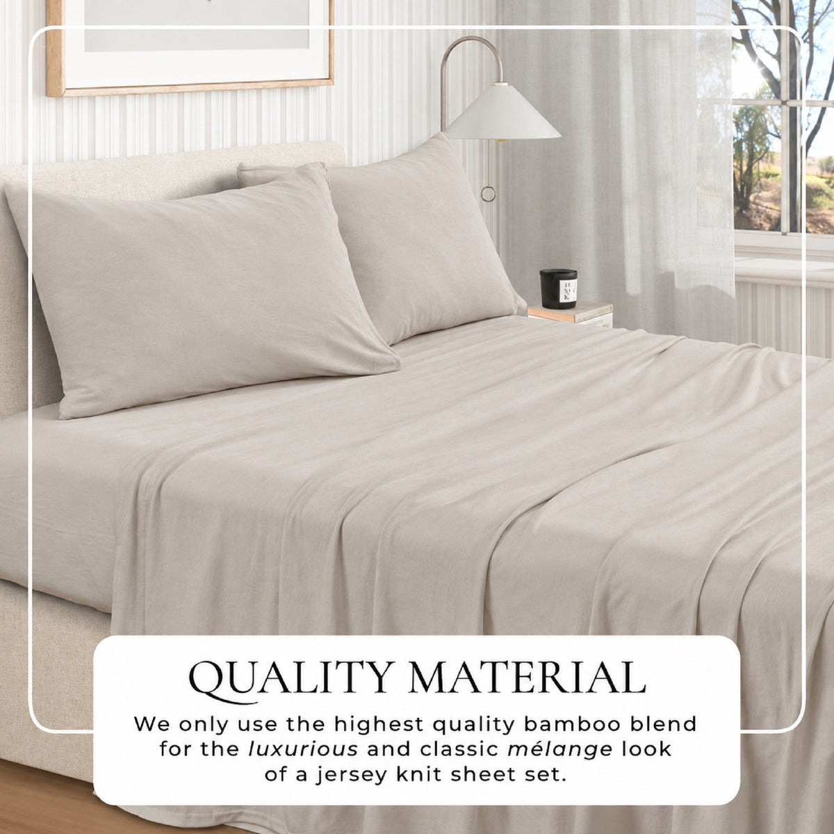 Viscose from Bamboo and Cotton Blend Jersey Knit Sheet Set – view 8