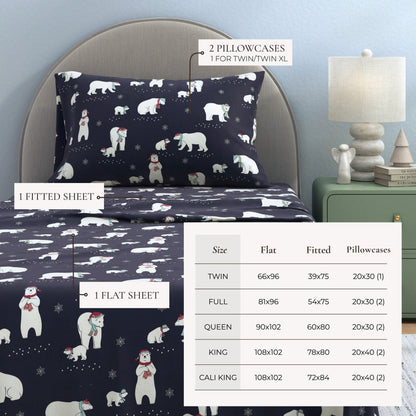 Turkish Cotton Christmas Flannel Sheet Set – Whittaker Collection – view 3
