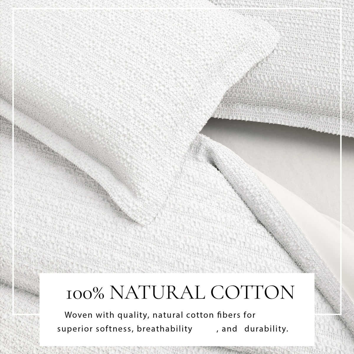 Cotton Honeycomb Waffle Weave Duvet Cover Set – Mattea Collection – view 2