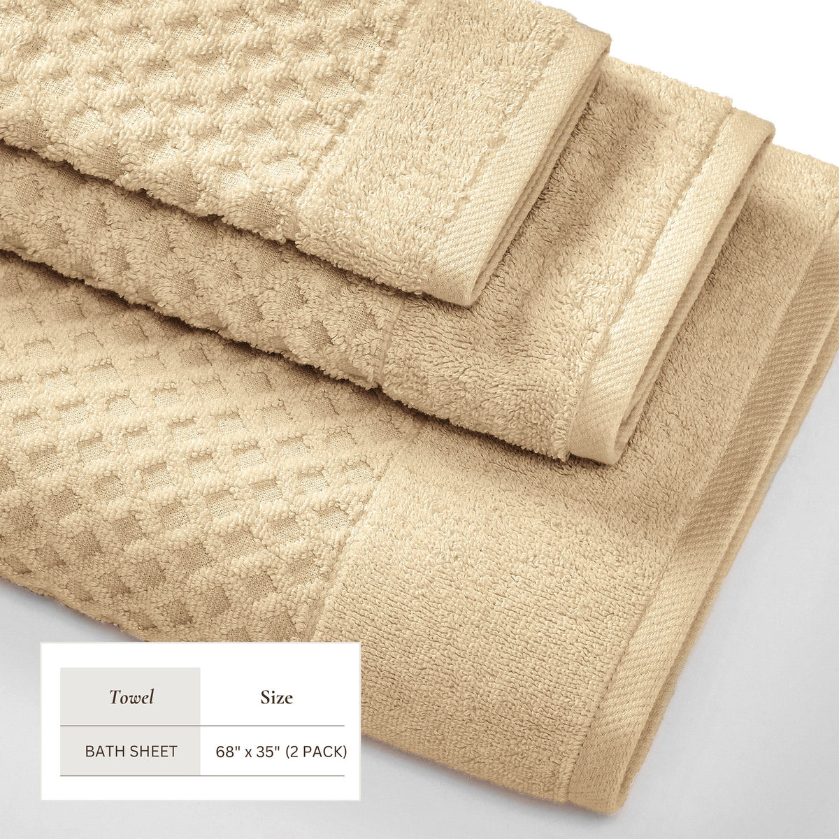 Cotton Diamond Waffle Weave Bath Towel Set – Grayson Collection – view 212