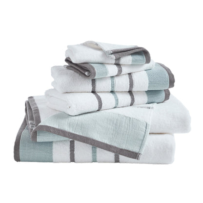 Decorative Cotton Stripe Bath Towel Set – Noelle Collection – view 36