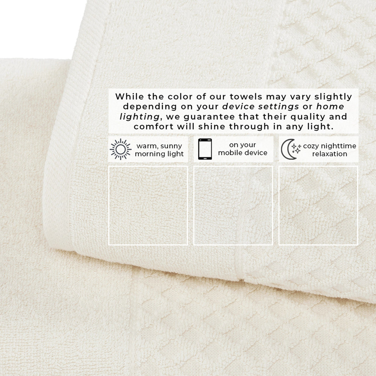 Cotton Diamond Waffle Weave Bath Towel Set – Grayson Collection – view 26