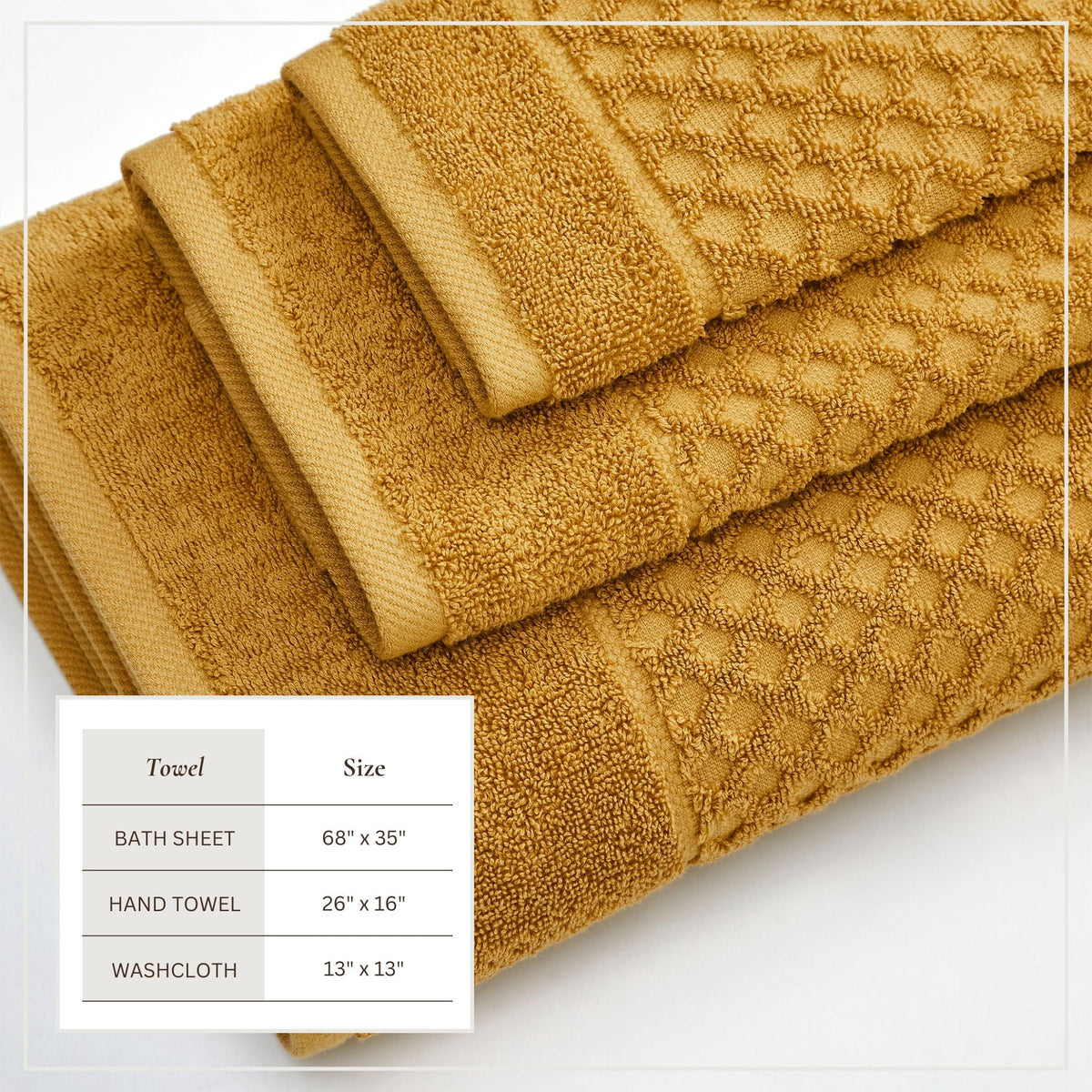 Cotton Diamond Waffle Weave Bath Towel Set – Grayson Collection – view 120