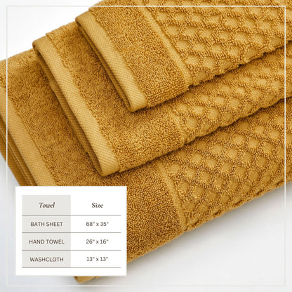 Cotton Diamond Waffle Weave Bath Towel Set – Grayson Collection – view 120